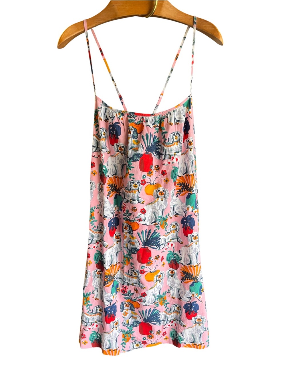 Printfresh NEW Pink Tropical Dog & Fruit Novelty Print Nightgown 2X